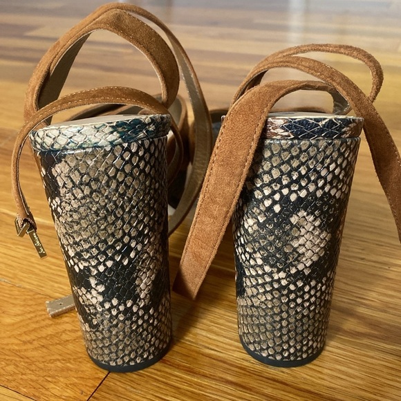 Sam Edelman Women’s Snakeskin Lace Up Heels Size 7.5 - Picture 3 of 8